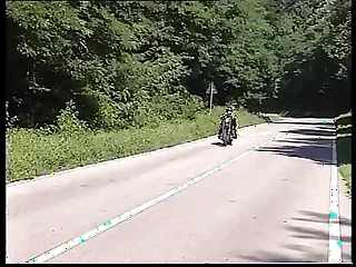 Alfresco bitch screwed at the end of one's tether a biker
